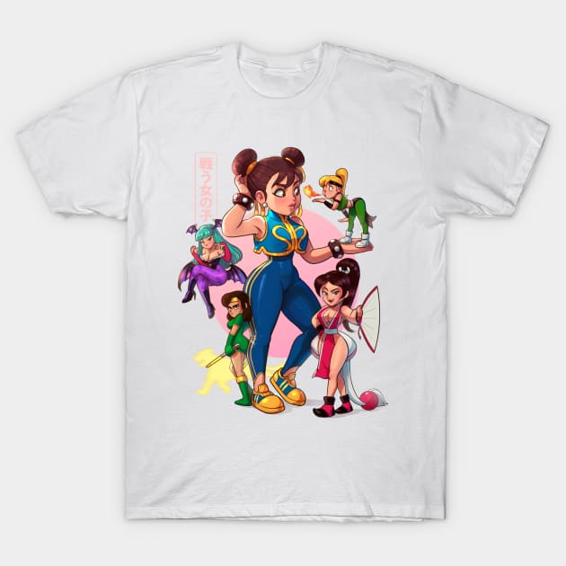 Fighting Girls T-Shirt by BrunoMota